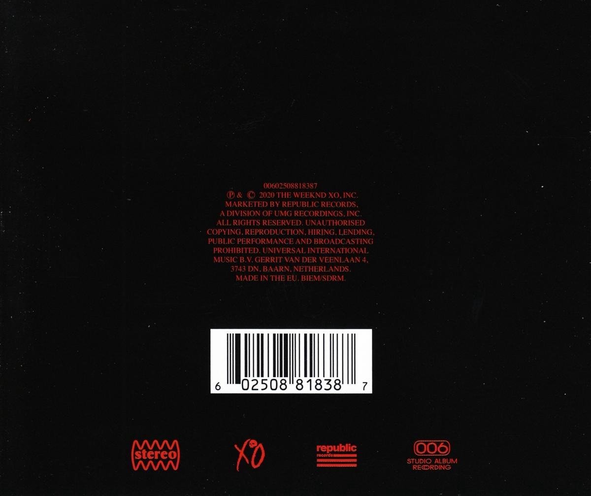 The Weeknd - After Hours : Back | CD Covers | Cover Century | Over 